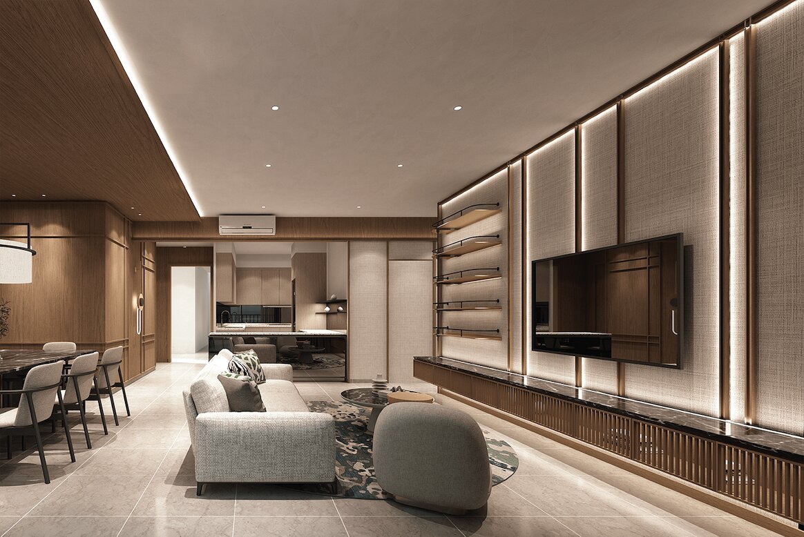 Ayanna Resort Residences furnished living room marketing photograph